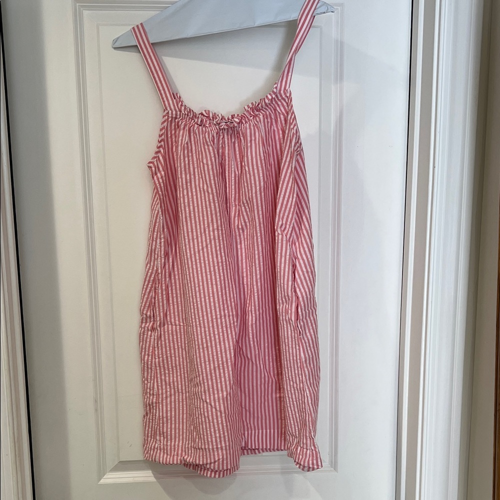 Chic Pink Striped Women's Pajama Dress